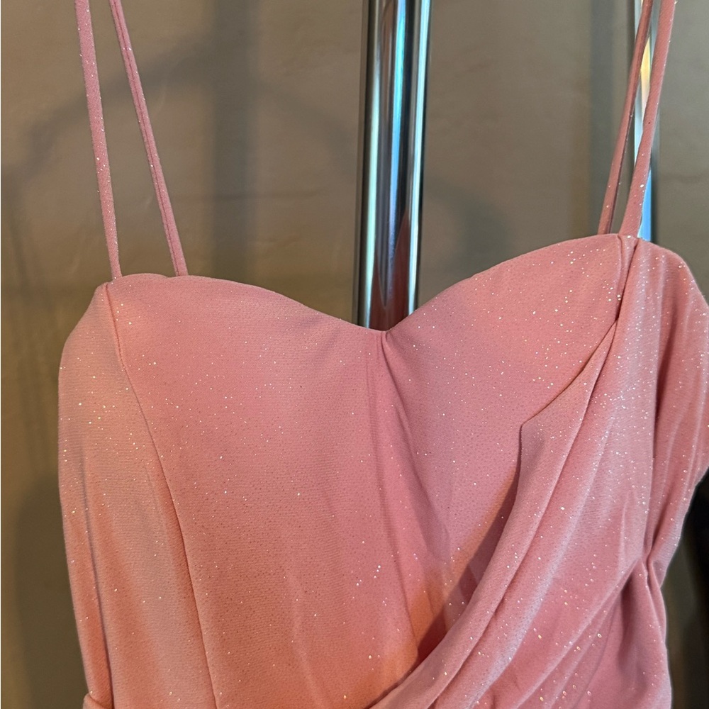Fashion Nova Pink Sparkle Strapless Dress